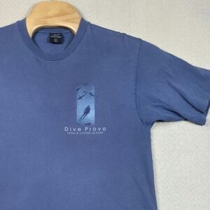 Vintage Dive Provo T-Shirt Mens L Test Your Faith Shark Scuba Turks & Caicos Y2K